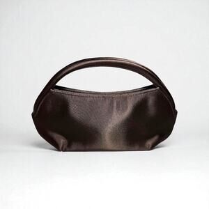 NYTLITES Brown Satin Mini Top Handle Shoulder Crossbody Bag